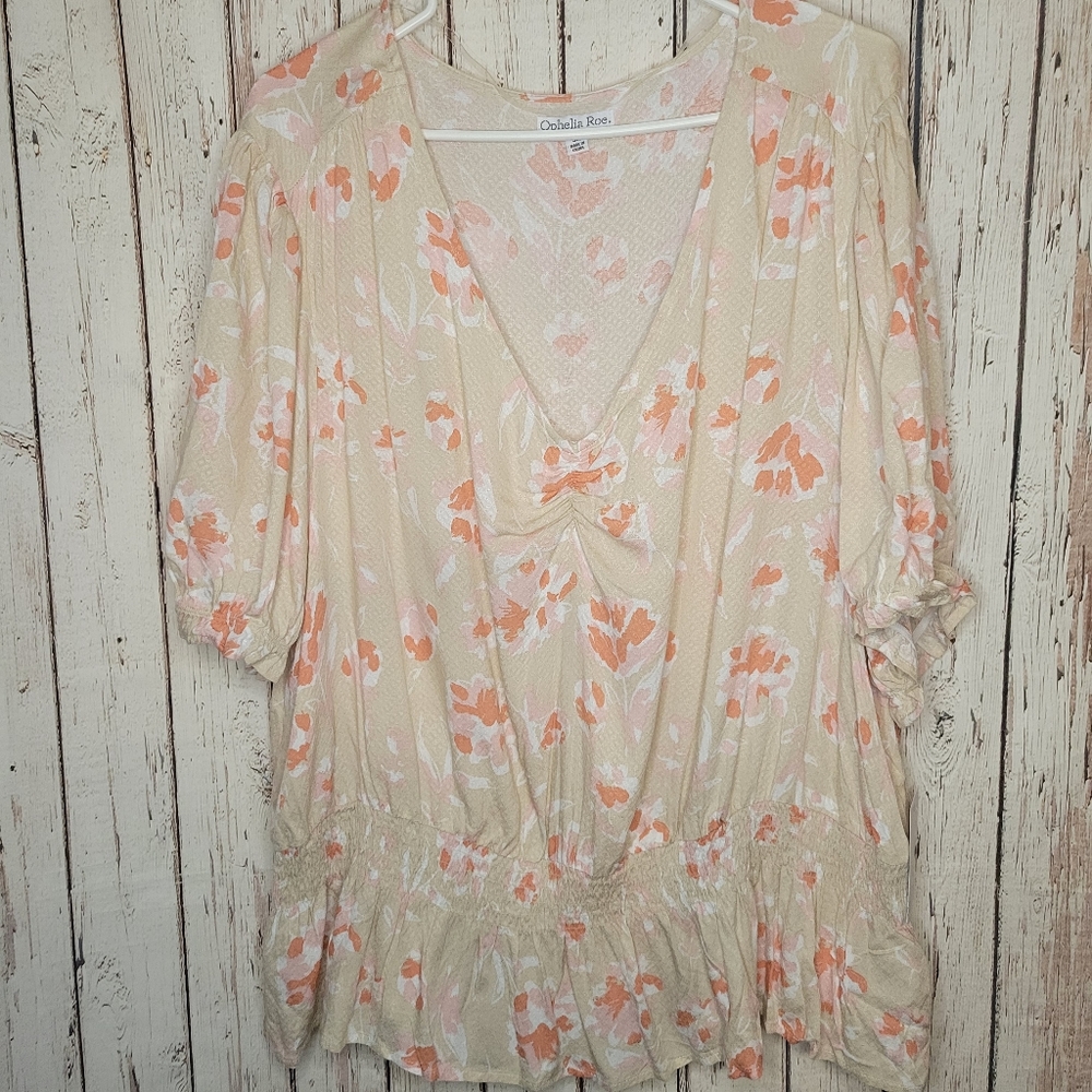 Ophelia Roe Smoked Pepulum Dress Top